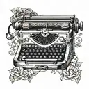 Typewriter tattoo design idea