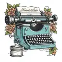 Typewriter tattoo design idea