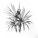 Palm Tree parrots  tattoo design idea