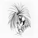 Palm Tree parrots  tattoo design idea