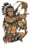 Native american shooting arrow tattoo design idea