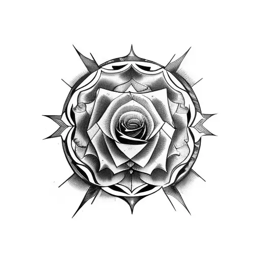split back rose, Mandela, tribal, spiritual, love, moon, sun,lines  tattoo design idea