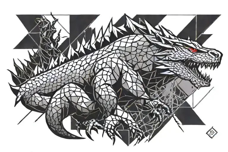 Godzilla F1 Thor Venom tattoo design idea