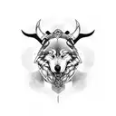 viking wolf tattoo design idea