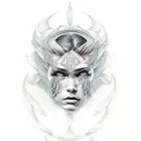 portrait half good half evil tattoo design idea