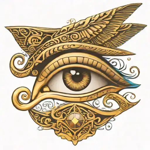 eye of ra and eye of horus eye tattoo design idea
