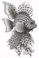 lion fish cancer tattoo design idea