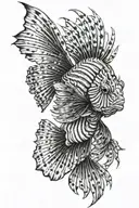 lion fish cancer tattoo design idea
