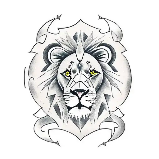 Lion made of Leo zodiac signs  tattoo design idea