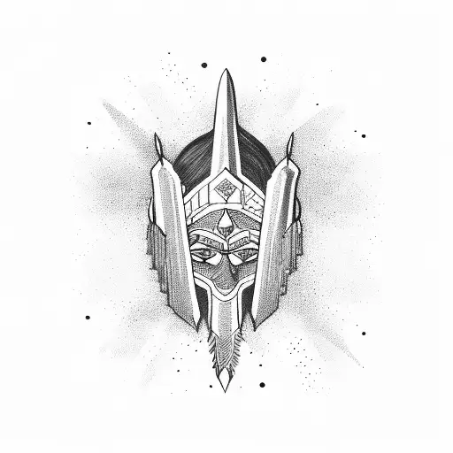 indians cheer logo spear  tattoo design idea