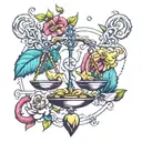 Libra Aries tattoo design idea