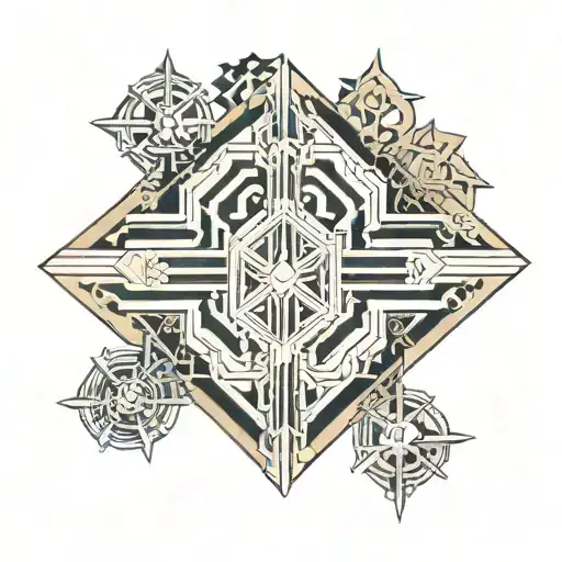 art deco architecture patterns tattoo design idea