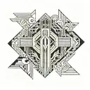 art deco architecture patterns tattoo design idea