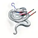 snake smoking tattoo design idea