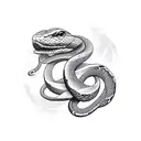 snake smoking tattoo design idea