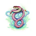 snake smoking tattoo design idea