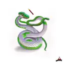 snake smoking tattoo design idea