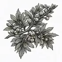 juniper branch tattoo design idea