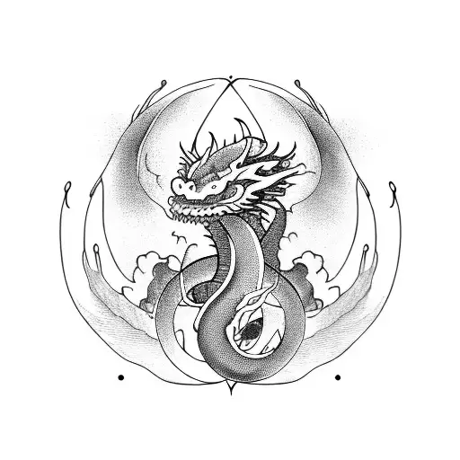 ouroboros dragon tattoo design idea