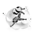 A volleyball player diving to make a save tattoo design idea