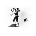 A volleyball player diving to make a save tattoo design idea