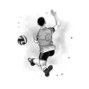 A volleyball player diving to make a save tattoo design idea