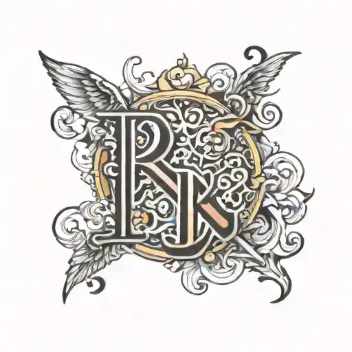 karma sign letters tattoo design idea