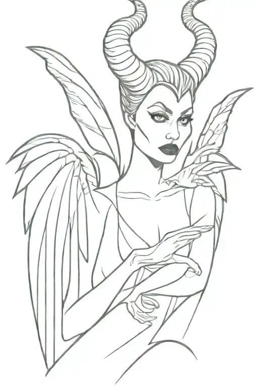 maleficent in baby The woman has wings tattoo design idea