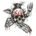 skeleton hands tree tattoo design idea