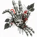 skeleton hands tree tattoo design idea