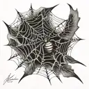 spider web with assembly, bird losing feathers tattoo design idea