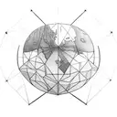 Geometric globe: A geometric representation of the Earth can be a unique and stylish tattoo design. The continents and l tattoo design idea