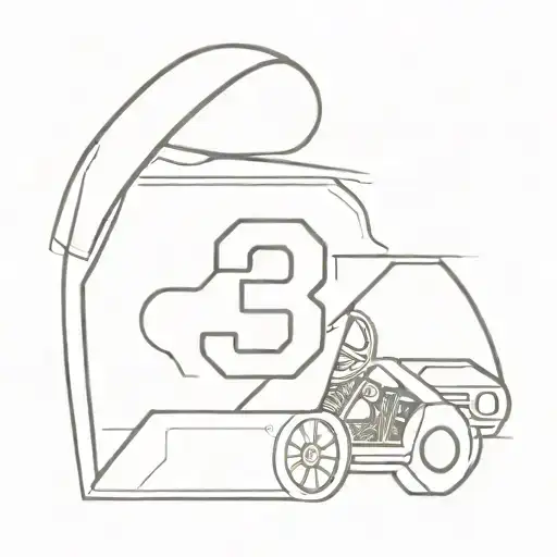 go kart race number M37 tattoo design idea