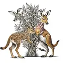 springbuck and kangaroo tattoo design idea