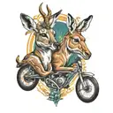 springbuck and kangaroo tattoo design idea