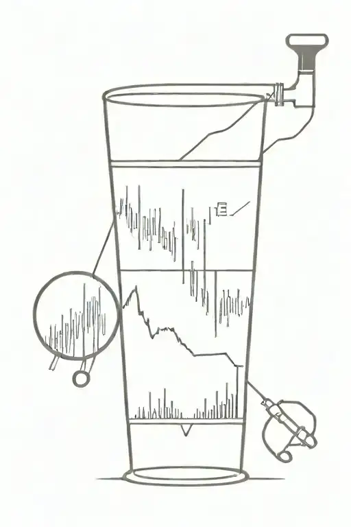 A minimalist tattoo of a stock market graph with a bartending shaker incorporated into the design tattoo design idea