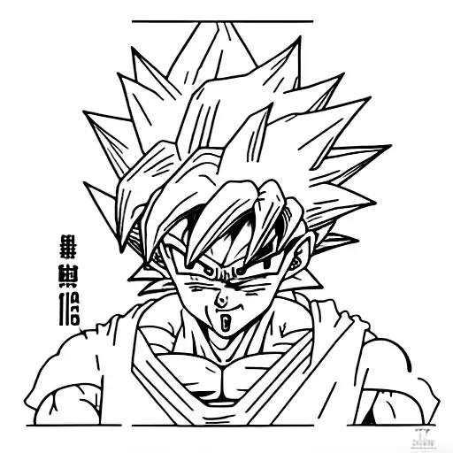 Dragonball Z character in a geometric style tattoo design idea