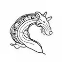 hippocampus of mice and neuron tattoo design idea