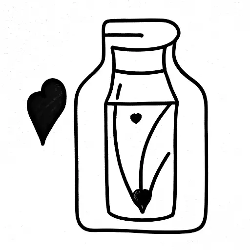self love filled magic potion bottle tattoo design idea