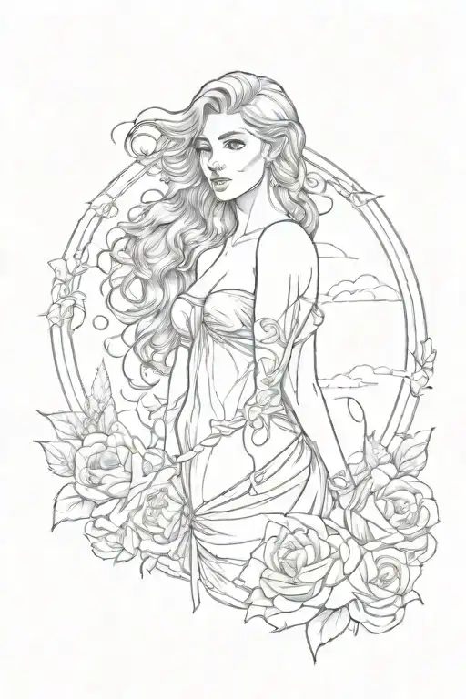 full body Aphrodite realistic sexy girl shoulder tattoo tattoo design idea