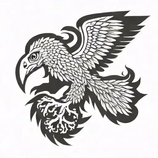 Imperial eagle extending its wings with the letters SPQR at its feet. tattoo design idea