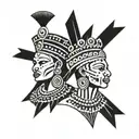 traditional Zulu Queen warriors tattoo design idea