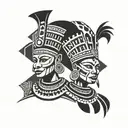 traditional Zulu Queen warriors tattoo design idea
