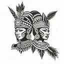 traditional Zulu Queen warriors tattoo design idea