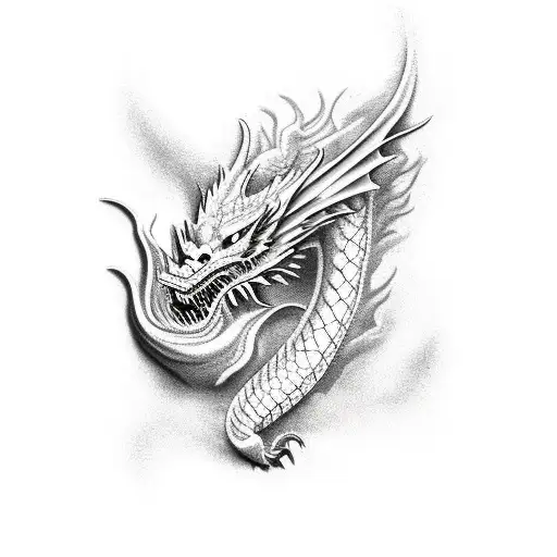 Flaming, Dragon tattoo design idea