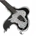 Musical notes intertwined with intricate guitar strings tattoo design idea