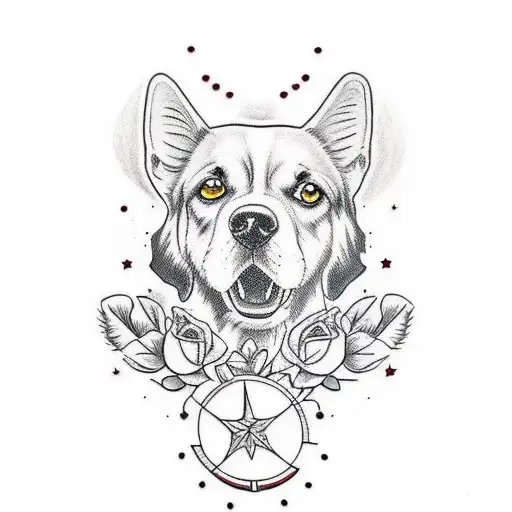 perro con alas  tattoo design idea
