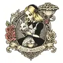 alice in wonderland dark art representation tattoo design idea
