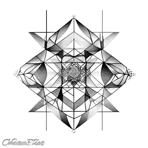 checkered back tattoo minimalist upper back neck shading geometrical form full back big tattoo tattoo design idea