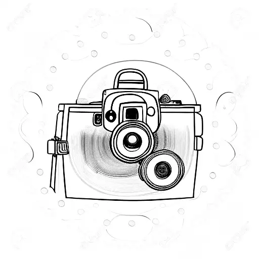 camera with aperture blades tattoo design idea